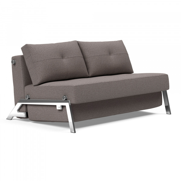 Cubed Sofa 02 with Chrome Legs in Mixed Dance Grey - Full