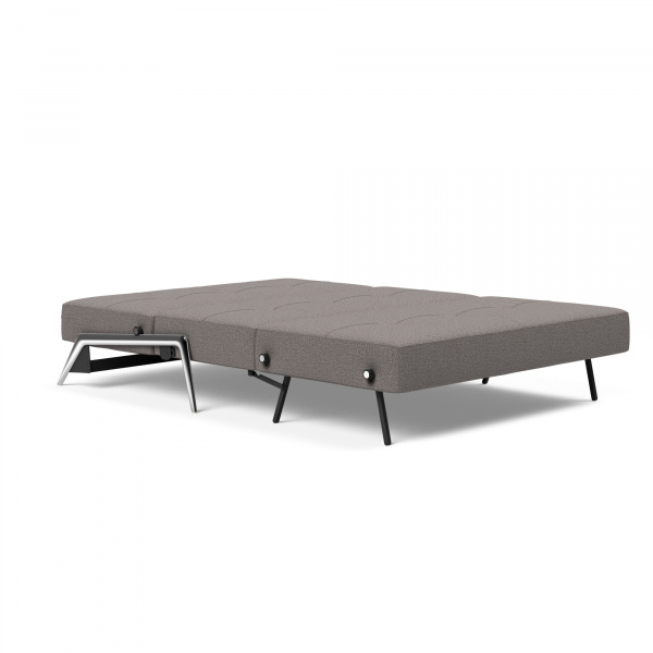 95-744002521-6-2 Cubed Sleeper Sofa 02 with Aluminum Legs in Mixed Dance Grey - Full
