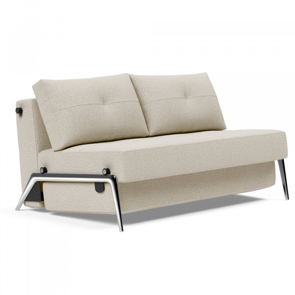 Cubed Sleeper Sofa 02  with Aluminum Legs in Full Mixed Dance Natural - Full