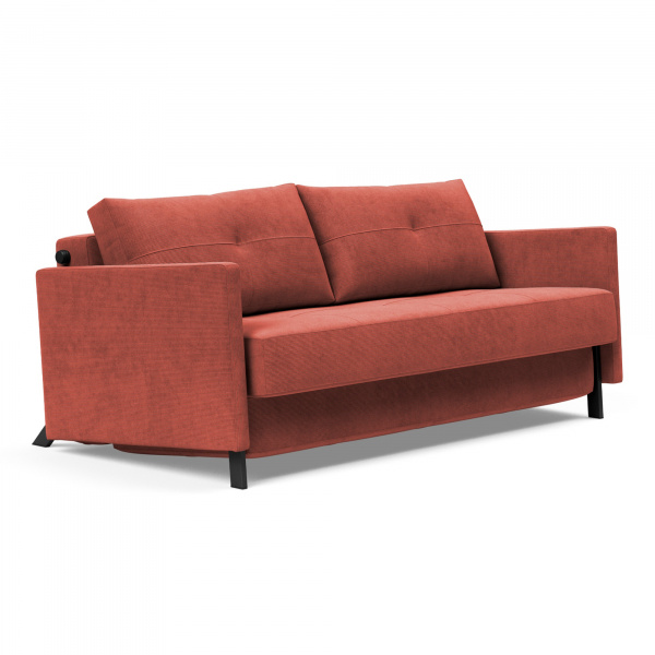 Cubed 02 Queen Sleeper Sofa  with Arms in Cordufine Rust