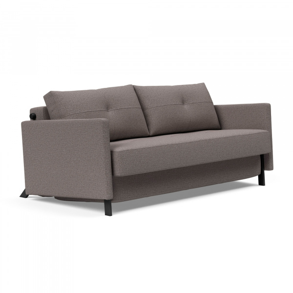 Cubed 02 Sleeper Sofa with Arms in Mixed Dance Grey