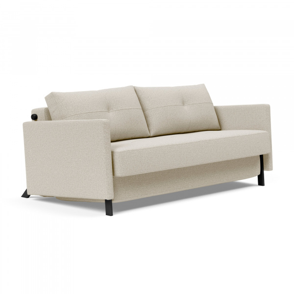 Cubed 02 Queen Sleeper Sofa with Arms in Mixed Dance Natural