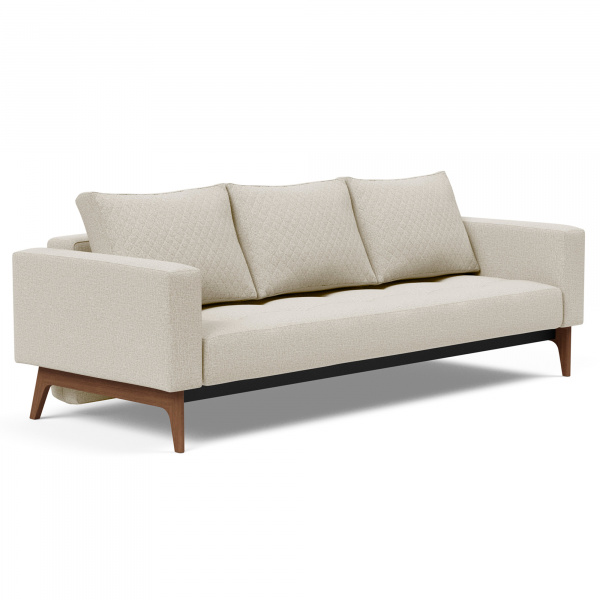 Cassius Quilt Deluxe Sleeper Sofa with Walnut Legs in Mixed Dance Natural