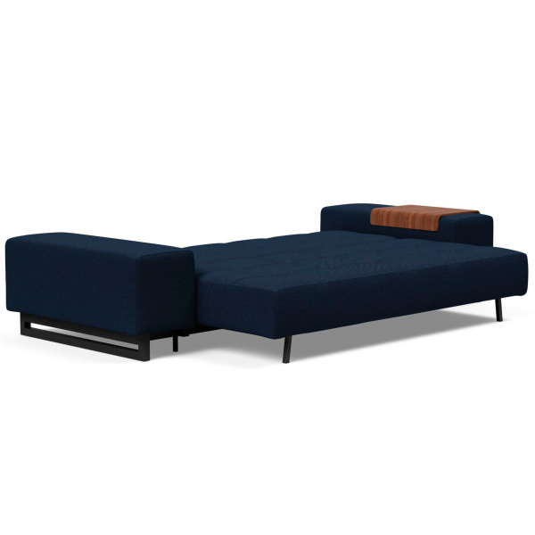 95-748190528-4 Grand D.E.L. Sleeper Sofa with Black Wood Legs in Mixed Dance Blue