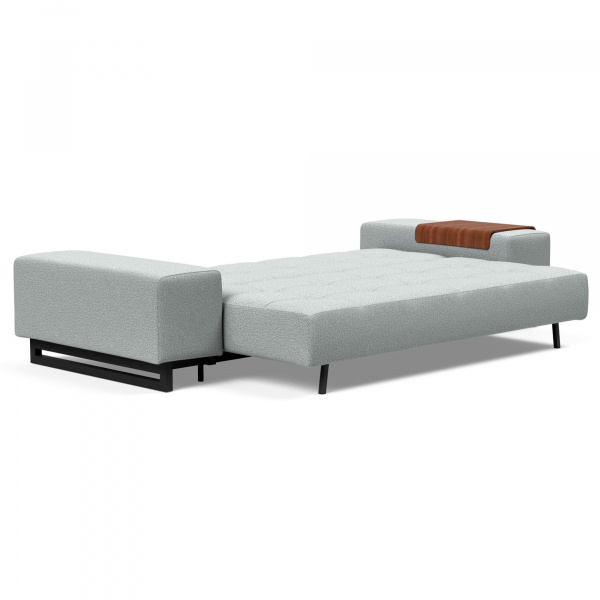 95-748190538-4 Grand D.E.L. Sleeper Sofa with Black Wood Legs in Melange Grey