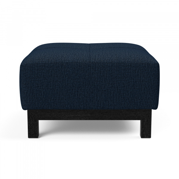 95-748251528-3 Deluxe Excess Ottoman in Mixed Dance Blue with Black Wood Legs