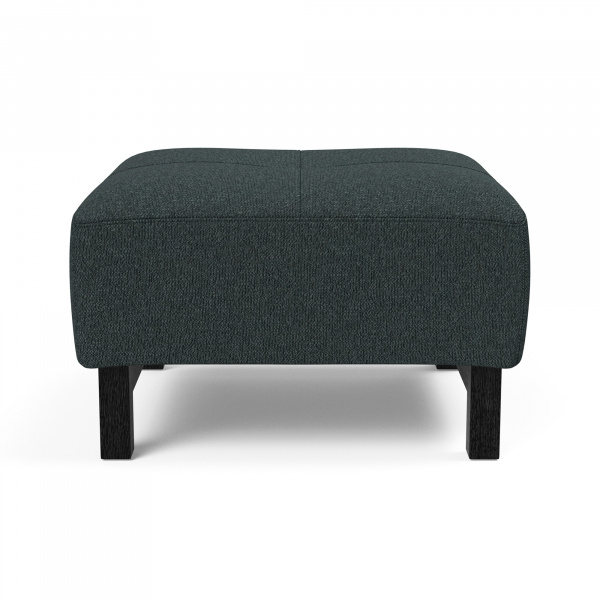 95-748251534-3 Deluxe Excess Ottoman with Black Wood Legs in Boucle Black Raven