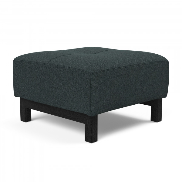 95-748251534-3 Deluxe Excess Ottoman with Black Wood Legs in Boucle Black Raven