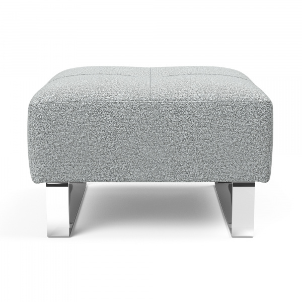 95-748251538-0 Deluxe Excess Ottoman with Chrome Legs in  Melange Light Grey