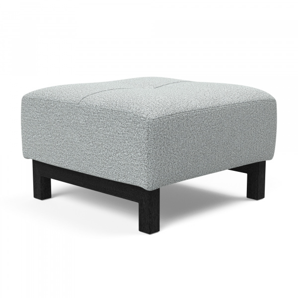 95-748251538-3 Deluxe Excess Ottoman with Black Wood Legs in Melange Light Grey