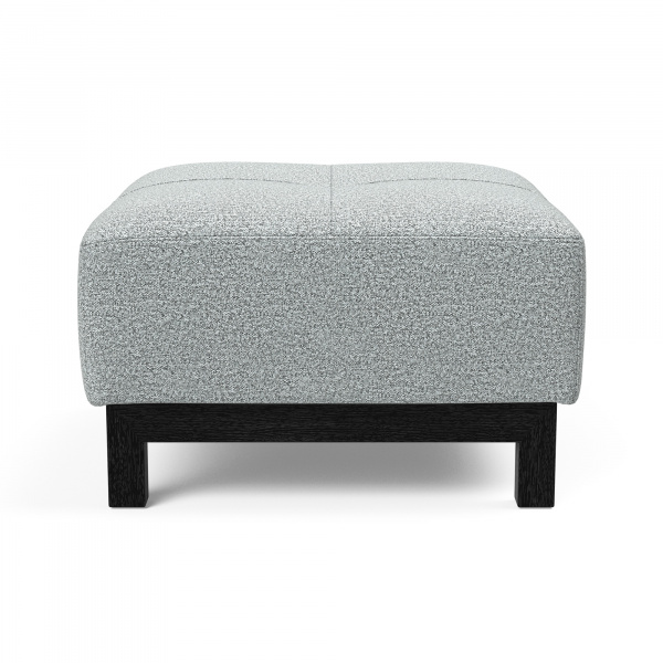 95-748251538-3 Deluxe Excess Ottoman with Black Wood Legs in Melange Light Grey