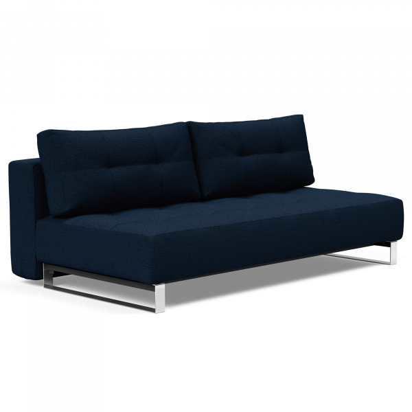 95-748260528-0-2 Supremax D.E.L. Sleeper Sofa with Chrome Legs in Mixed Dance Blue