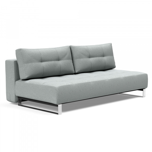 95-748260538-0-2 Supremax D.E.L. Sleeper Sofa with Chrome Legs in Melange Light Grey