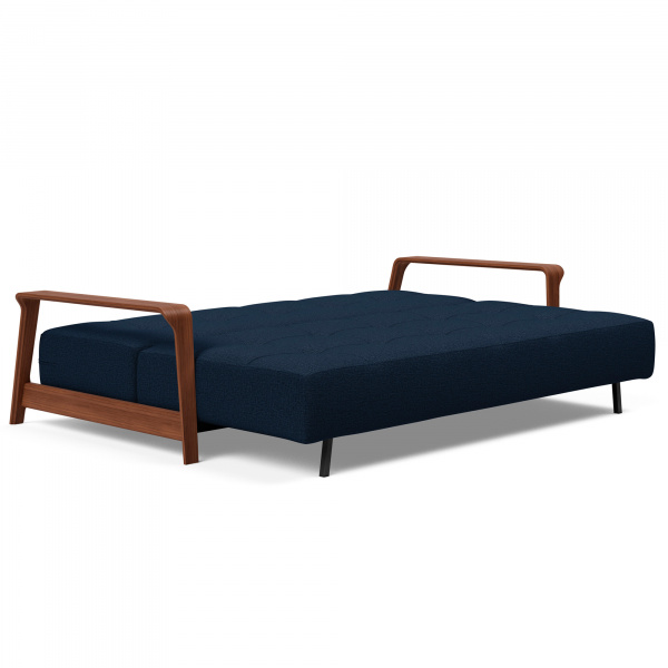 95-748263528-3 Ran D.E.L. Sleeper Sofa with Walnut Frame in Mixed Dance Blue