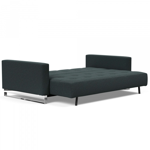 95-748282534-0-2 Cassius D.E.L. Sleeper Sofa with Chrome Legs in Boucle Black Raven