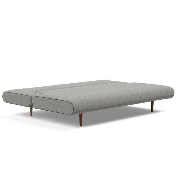 95-772012533-10-3-2 Unfurl Lounger Sleeper Sofa with Dark Wood Legs in Boucle Grey Ash