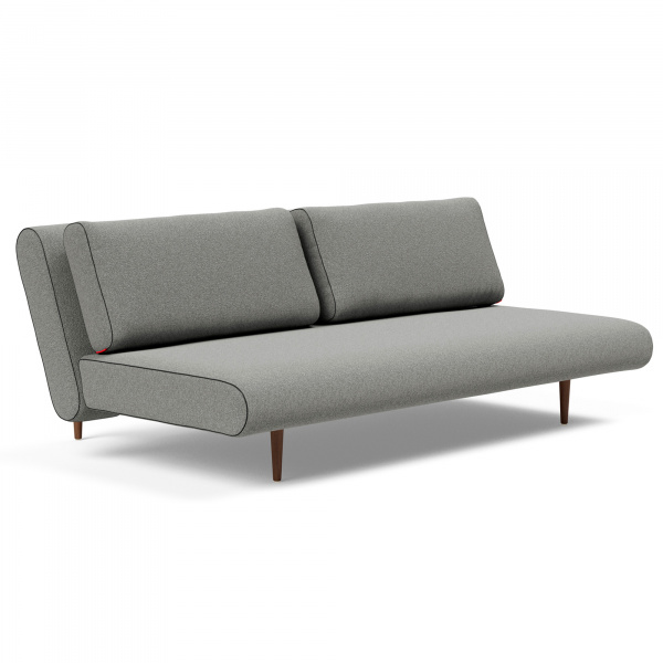 95-772012533-10-3-2 Unfurl Lounger Sleeper Sofa with Dark Wood Legs in Boucle Grey Ash