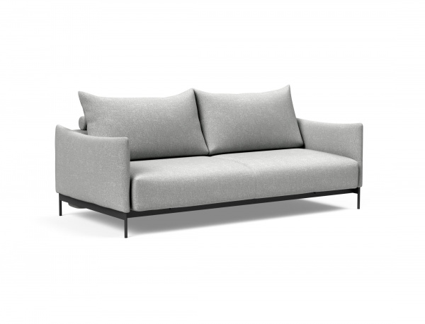 95-543125020590-2 Malloy Sleeper Sofa with Black Steel Legs in Grey