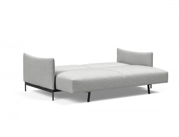 95-543125020590-2 Malloy Sleeper Sofa with Black Steel Legs in Grey