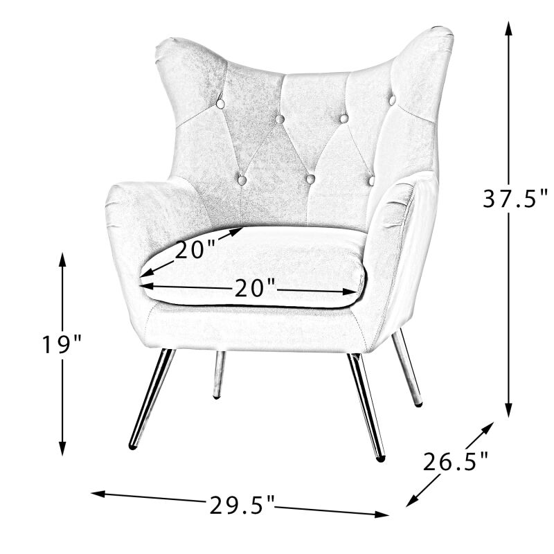 Chdt0103 Grey Karat Home Wingback Chair Grey 10