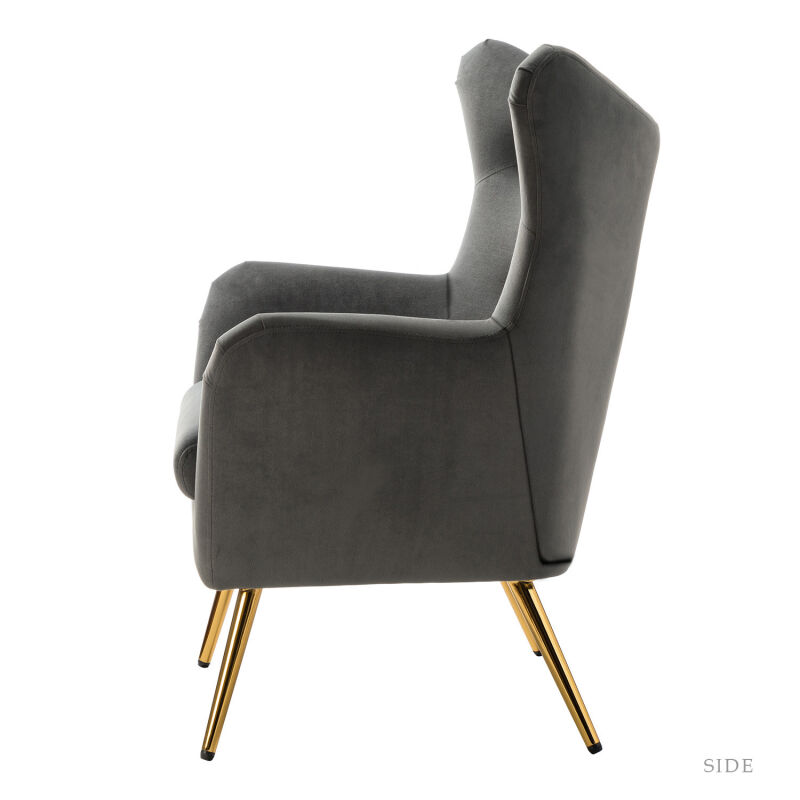 Chdt0103 Grey Karat Home Wingback Chair Grey 8