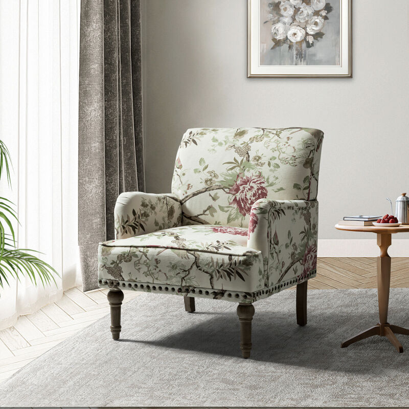 CHM0402-FLORAL Battista Traditional Armchair in Floral