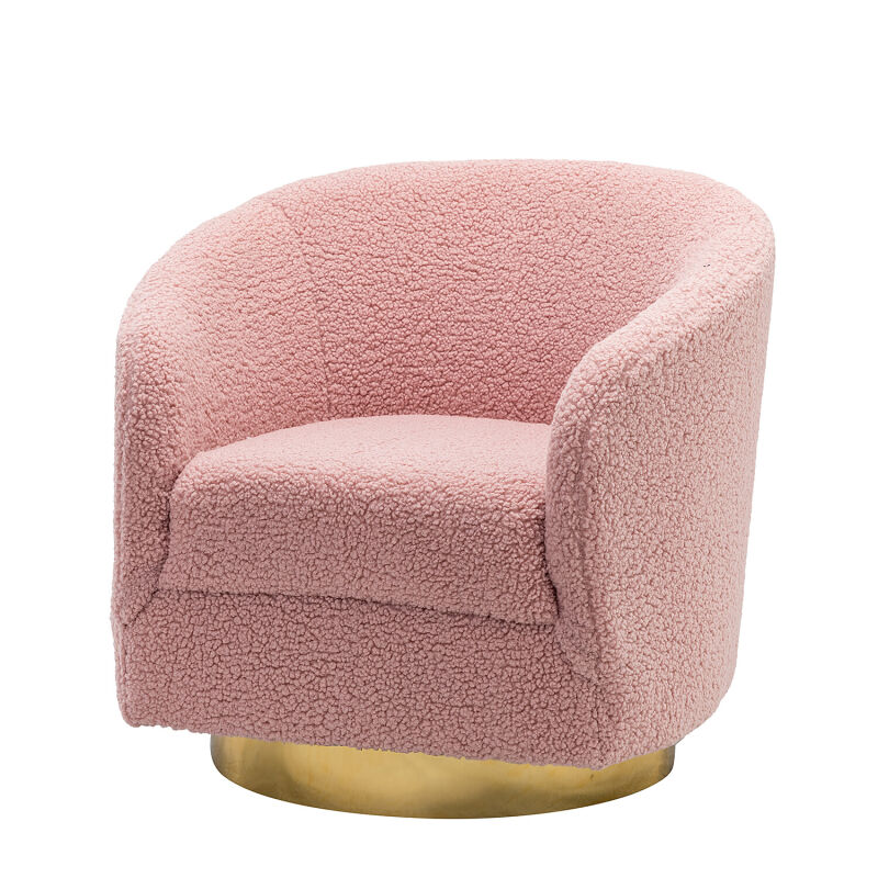 CHM0450-PINK Amarante Comfy Swivel Barrel Chair in Pink