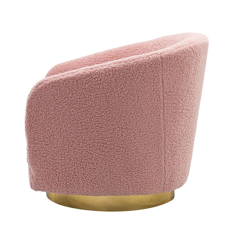 Chm0450 Pink Karat Home Amarante Comfy Swivel Barrel Chair Pink 3