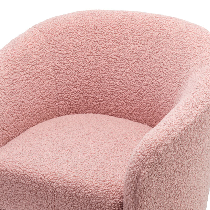 Chm0450 Pink Karat Home Amarante Comfy Swivel Barrel Chair Pink 6