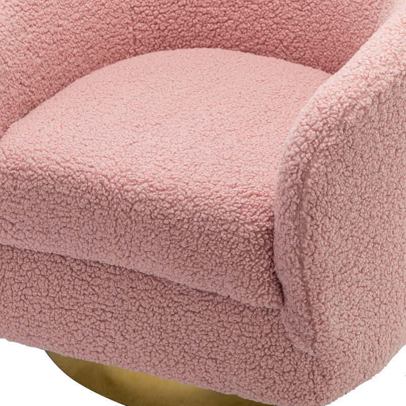 Chm0450 Pink Karat Home Amarante Comfy Swivel Barrel Chair Pink 7