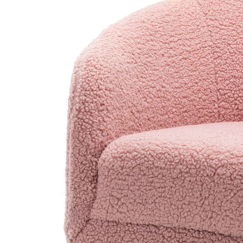 Chm0450 Pink Karat Home Amarante Comfy Swivel Barrel Chair Pink 8