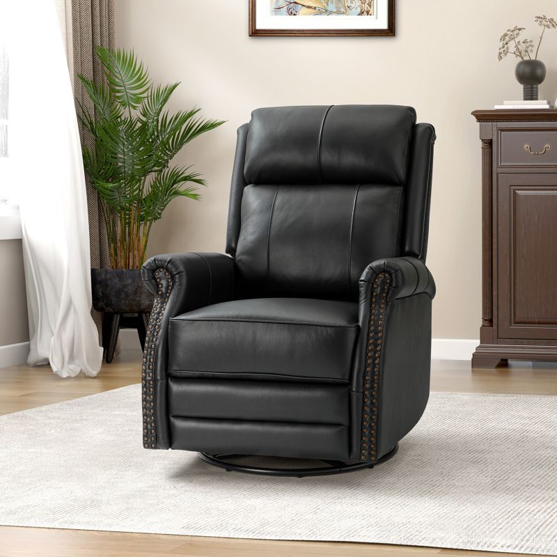 Z2RCLB0100-BLK Wingback Electric Recliner with Rolled Arms in Black