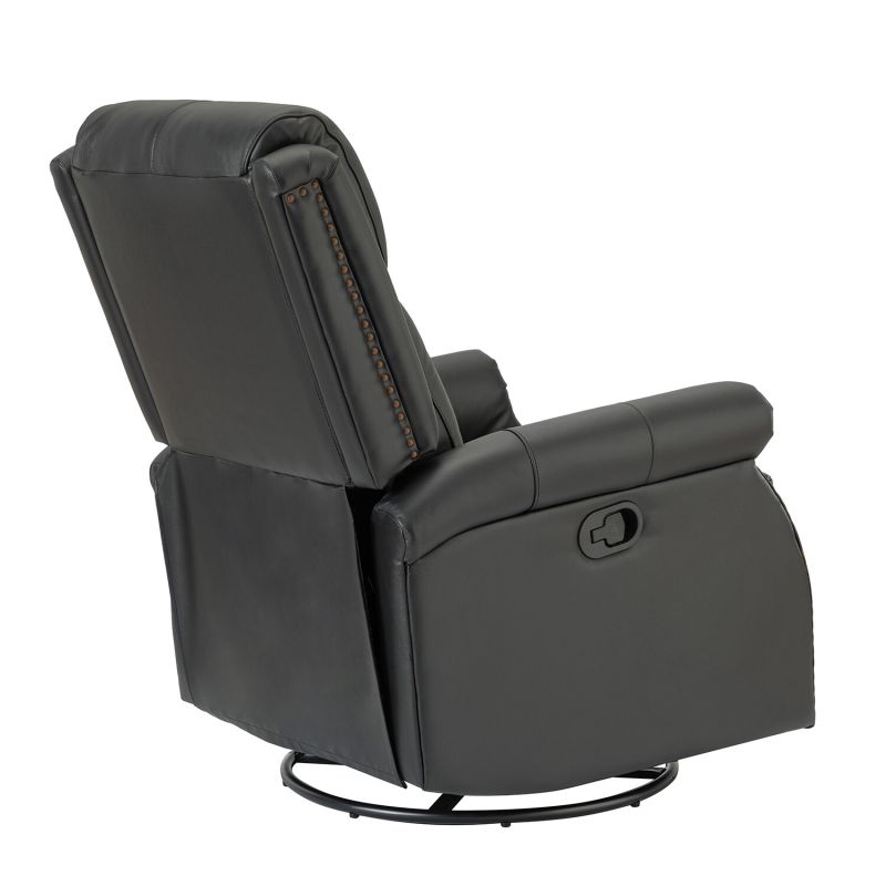 Z2rclb0100 Blk Wingback Electric Recliner With Rolled Arms In Black 5