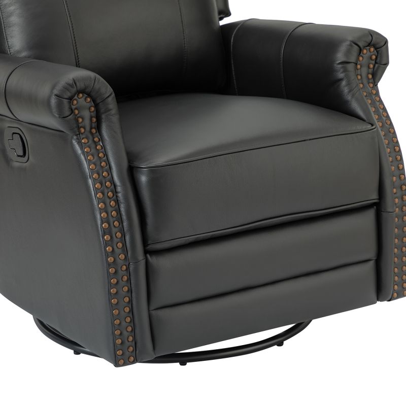 Z2rclb0100 Blk Wingback Electric Recliner With Rolled Arms In Black 8