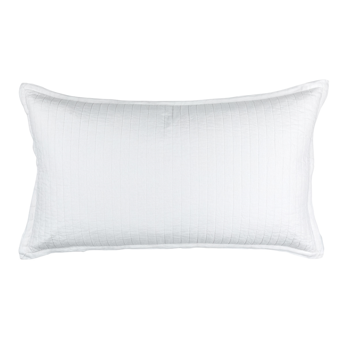 Tessa Quilted King Pillow White Linen 20x36 (Insert Included) by Lili ...