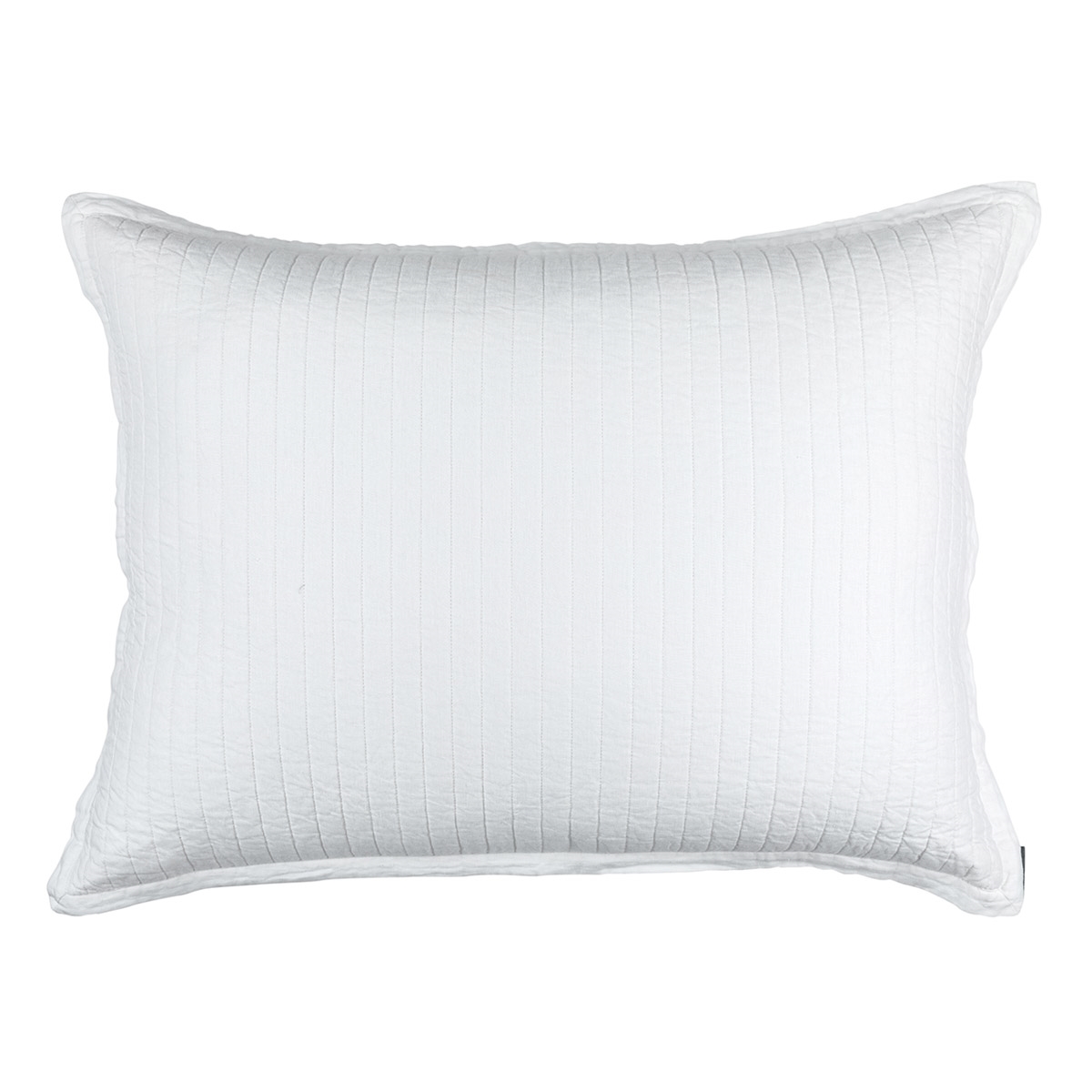 Lili Alessandra Tessa Quilted Luxe Euro Pillow White Linen 27x36 ...