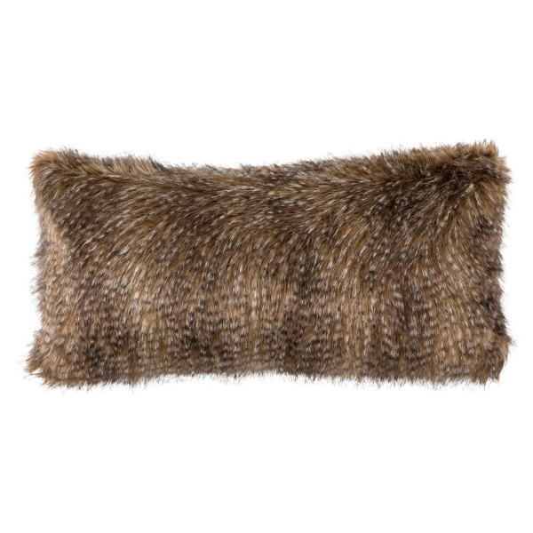 Chestnut Faux Fur Large Rectangle Pillow 14x30