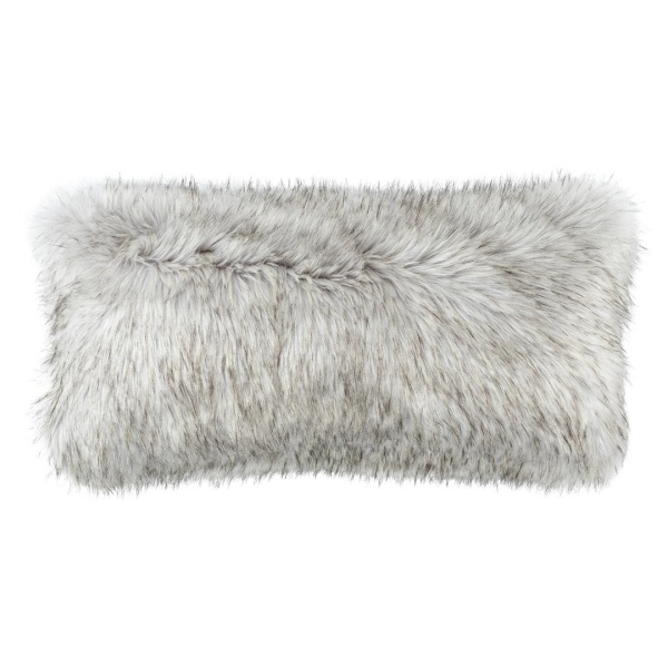 Silver Fur Lg. Rectangle Pillow 14x30
