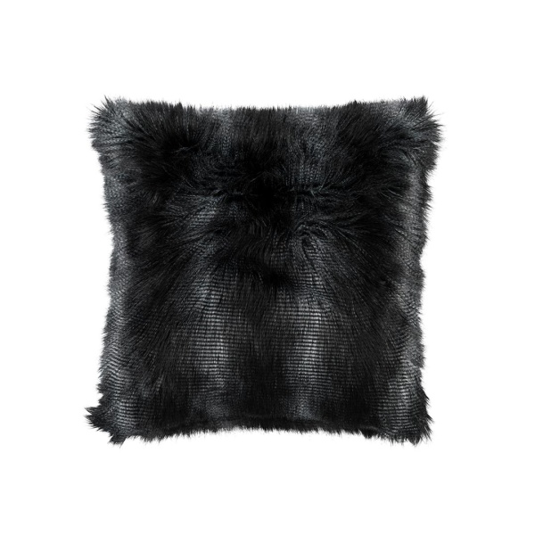 Black Fur Square Pillow 24x24