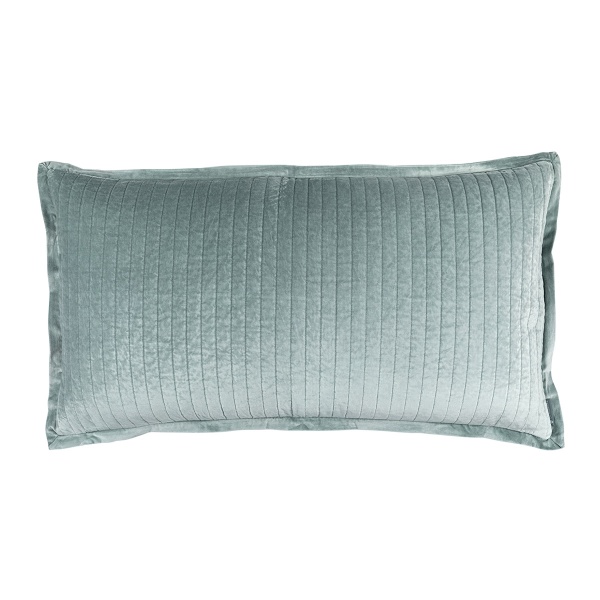 Aria Quilted King Pillow Sky Matte Velvet 20x36