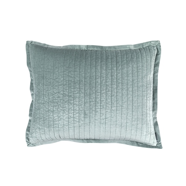 Aria Quilted Standard Pillow Sky Matte Velvet 20x26