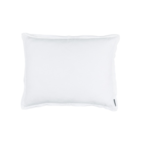 Bloom Standard Double Flange Pillow White Linen 20x26