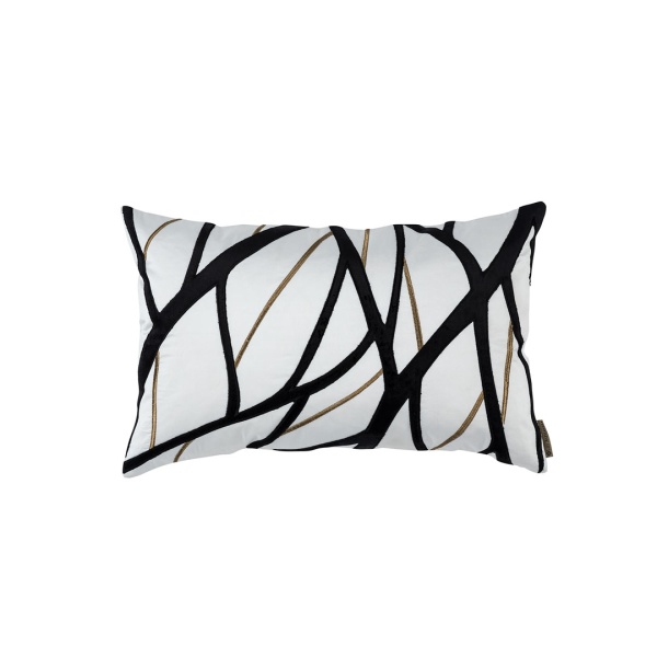 Twig Sm Rectangle Pillow Ivory / Gold / Black 14x22