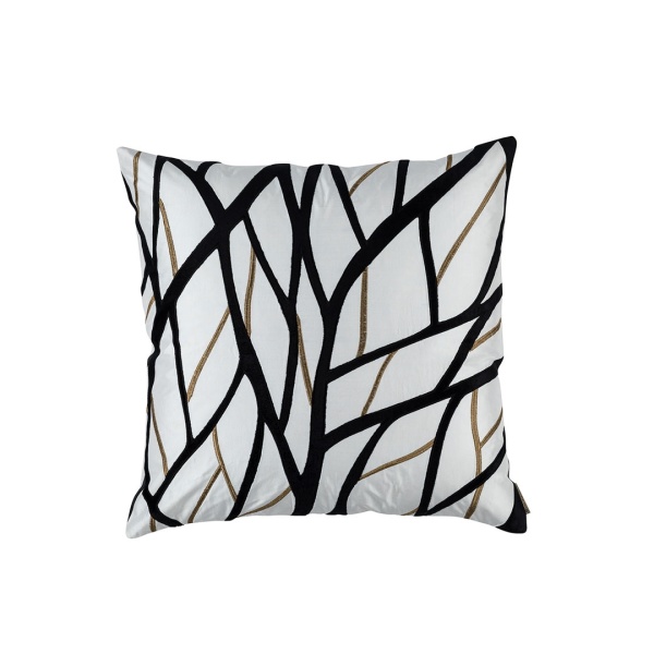 Twig Square Pillow Ivory / Gold / Black 24x24