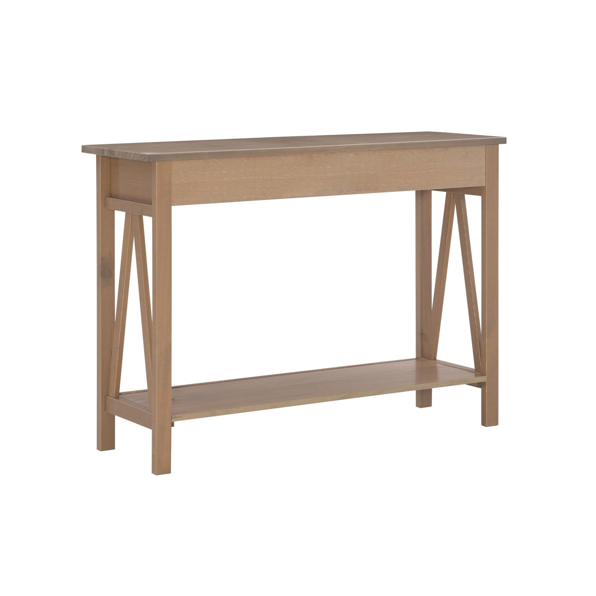 Titian Driftwood Console Table in Brown by Linon