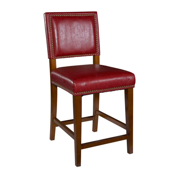 0232RED-01-KD-U Brook Red Counter Stool