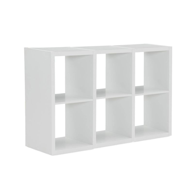 CB202WHT601 Galli 6 Cubby Storage Cabinet White