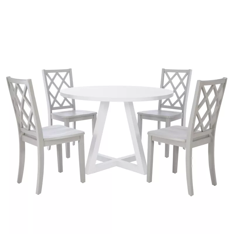 D1015ld23rdtw Mayfair Round Dining Table White 10