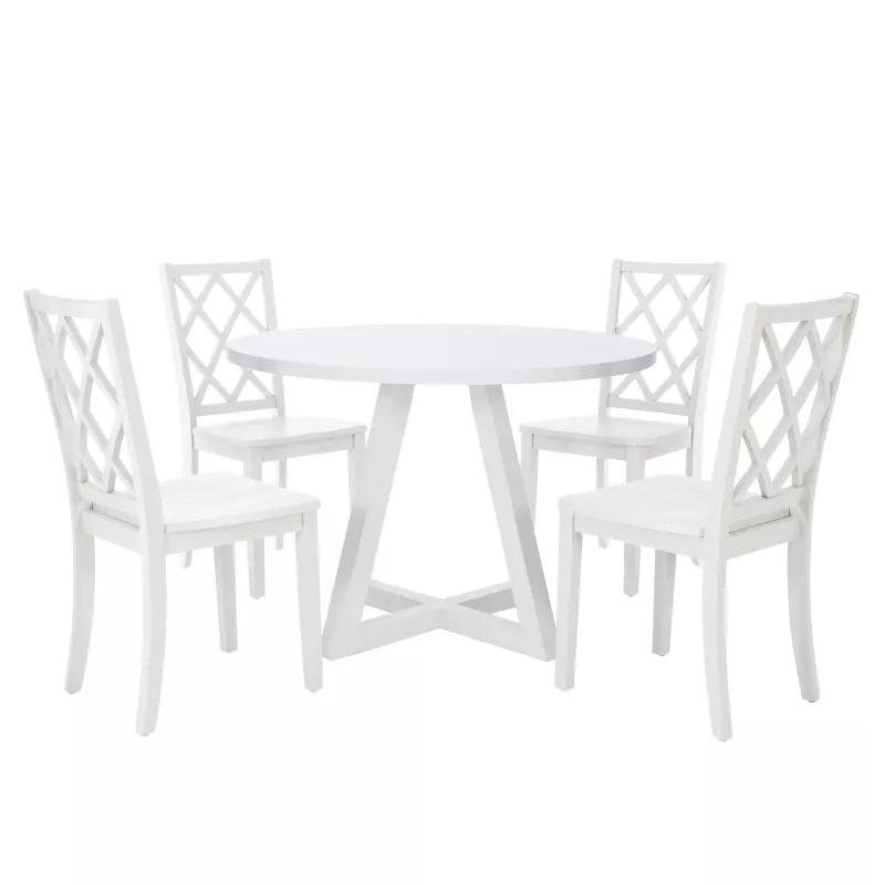 D1015ld23rdtw Mayfair Round Dining Table White 13