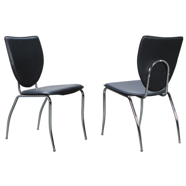 CH170BLK02 Amice Metal Stacking Side Chair Black (Set of 2)